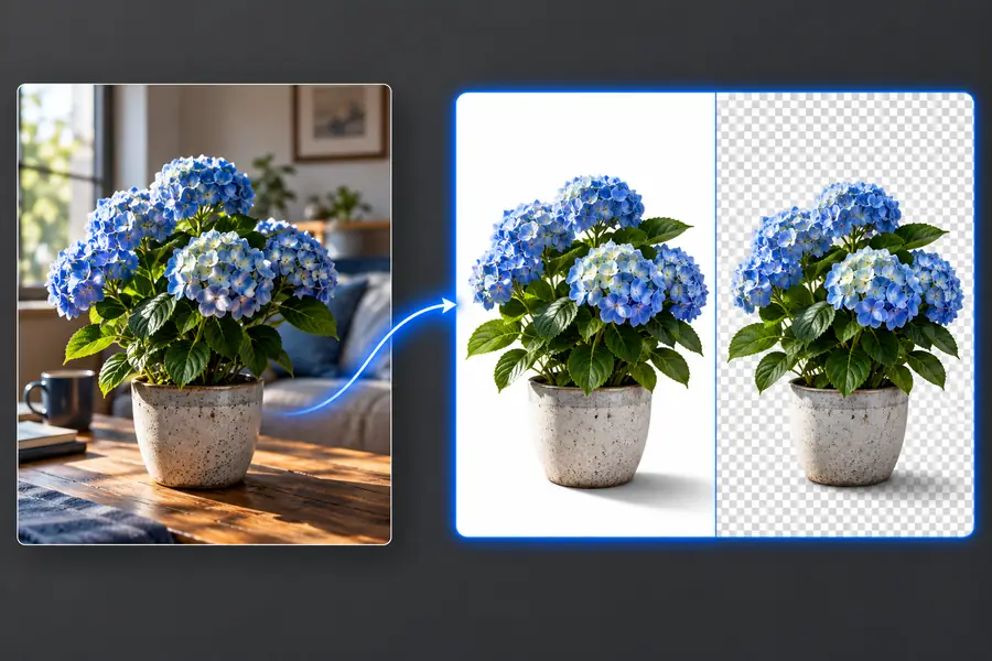 Illustration of a portrait background-removal result